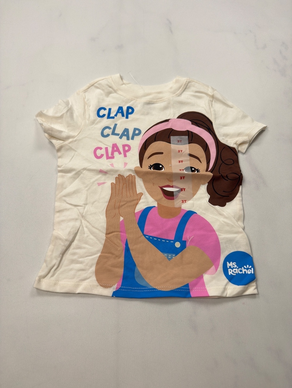 Ms. Rachel T-Shirt White Cartoon Graphic - Girls 3T